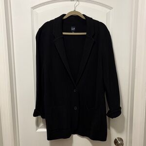 GAP Women's Classic Sweater Knit Black Blazer -Large